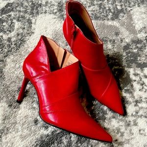 Zara red heeled bootie